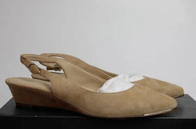 NUEVO en Caja Talbots Laney Gamuza Cordones Caramelo Beige Punta Tacón de Cuña 8M Foto 1 de 4