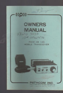 Pace CB 143 Ricetrasmettitore Mobile Manuale Proprietario Pathcom - Foto 1 di 1