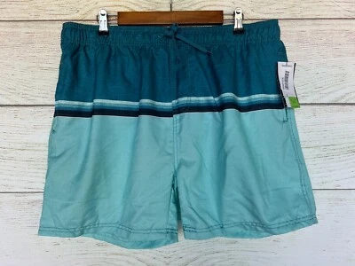 Pantalones cortos de natación Burnside Trunk para hombre talla XLarge verde azulado a rayas pantalones cortos de natación nuevos Foto 1 de 3