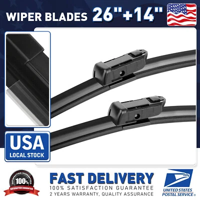 Premium Hybrid Silicone Windshield Wiper Blades 26"/14" For Fiat 500X 2016-2022 - Изображение 1 из 4