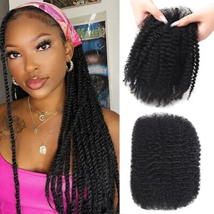 Afro Kinkys Bulk Human Hair 10 Inch 50g/Pack Dreadlock Extensions Natural Black - Picture 1 of 7