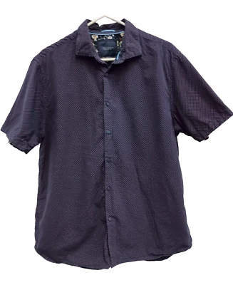 Camisa masculina Cactus Man By Ricky Singh tamanho XL roxa estampada manga curta casual - Imagem 1 de 4