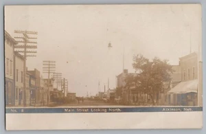 Atkinson Nebraska NE Main Street View North Real Photo Postcard RPPC 1905-09 - Picture 1 of 2