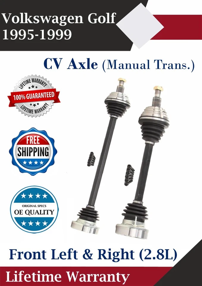 OE Front CV Axles For 1995-1999 Volkswagen Golf Manual Trans. Lifetime Warranty — 第 1/4 张图片