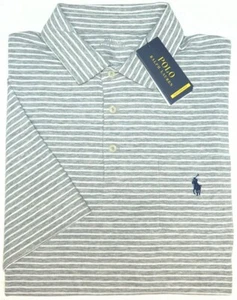 Polo Ralph Lauren Mens Gray Striped Performance Short Sleeve Shirt Stretch $98 - Picture 1 of 3
