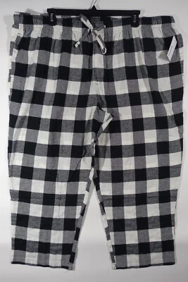 Pantalones de pijama de franela Sonoma 4XB grandes y altos para dormir Buffalo a cuadros negros Foto 1 de 4