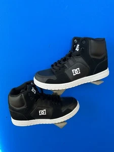 DC Skateboarding Shoes Youth Spark High RS Size 6 Black Leather Suede Adbs700062 - Picture 1 of 6