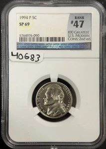 1994 P Jefferson Nickel - NGC SP69 ( 40683 ) - Picture 1 of 2