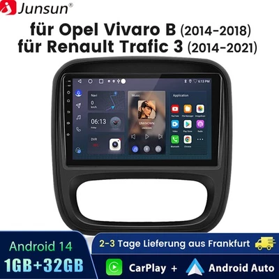 Android14 CarPlay for Opel Vivaro B Renault Trafic 3 Car Stereo GPS Sat Nav WIFI DAB - Image 1 of 4