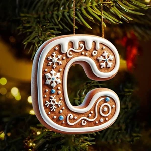 26 Letters Christmas Tree Decoration, Gingerbread Alphabet Ornaments U2R9 - Picture 1 of 37