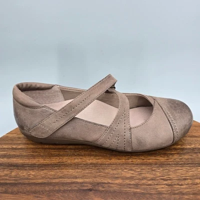 Zapatos para mujer Abeo 6,5 cuero topo neutro Mary Jane sin cordones cómodos planos Foto 1 de 4