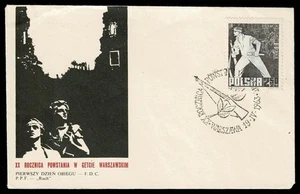 POLAND 1963 FDC 20th Anniversary of the Warsaw Ghetto Uprising SG72T - Picture 1 of 1