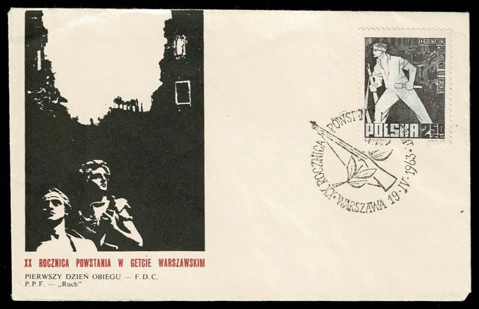 POLAND 1963 FDC 20th Anniversary of the Warsaw Ghetto Uprising SG72T - Image 1 of 1