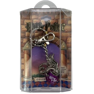 Vintage Harry Potter Drache Metall Schlüsselanhänger lila Edelstein Schlüsselring 2001 Warner Bros - Bild 1 von 5