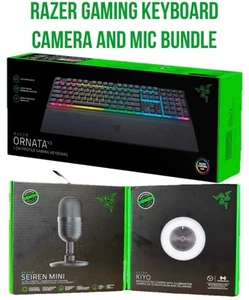 Razer Seiren Condenser Microphone Kiyo Cam Gaming Keyboard Streamer Bundle Lot ! - Photo 1/22