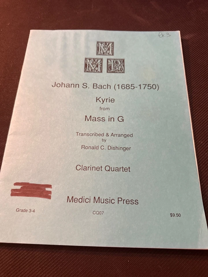 J.S. Bach Kyrie Mass in G Clarinet Quartet Medici Music Press Book - Image 1 of 3