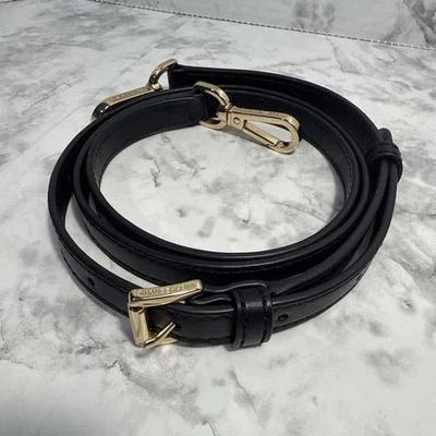 Bandolera de cuero negra y dorada Michael Kors correa de repuesto nueva sin etiquetas Foto 1 de 4