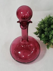 Diana MCM vintage? Decanter artigianale in vetro 10" bolla controllata mirtillo *LEGGI - Foto 1 di 17
