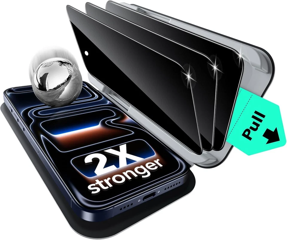 ESR 3 Pack for iPhone 17 Pro Max Privacy Screen 17 Max, Black  - Image 1 of 4