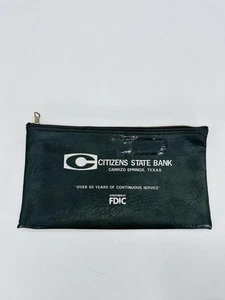 Vintage 1970s Citizens State Bank Carrizo Springs FDIC Texas Deposit Bag RARE - Picture 1 of 5
