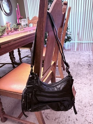 Bolso de Hombro Bueno Vintage Cuero Suave Negro Cartera Bandolera Bolso Boho Nuevo con Etiquetas Foto 1 de 4