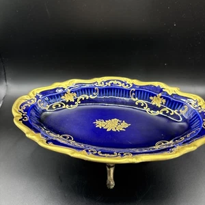 Reichenbach ovale 9,5" Kobalt/Gold (1) Blumenschale, - Bild 1 von 9