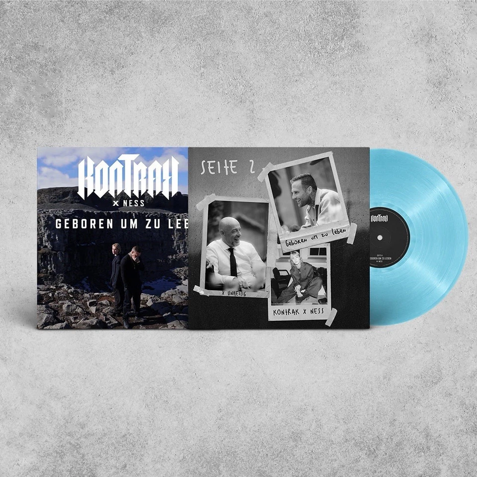 Kontra K x Unheilig x NESS - Geboren um zu leben / Eisblau Vinyl / Neu & OVP - Bild 1 von 1