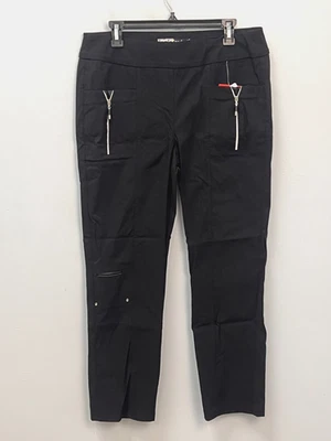 Pantalones capri Jamie Sadock negros ajustados con bolsillos con cremallera para mujer talla 14 Foto 1 de 4