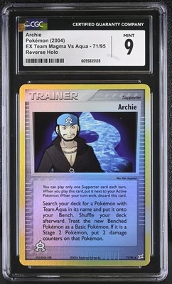 CGC 9 MINT Archie EX Team Magma Vs Aqua 71/95 Reverse Holo Pokemon Card - Image 1 of 2
