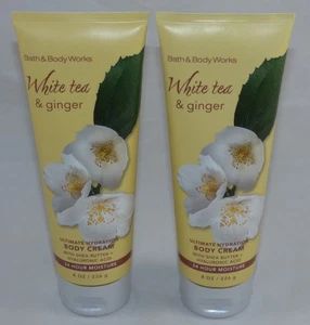 (2) Bath & Body Works WHITE TEA GINGER Ultimate Hydration Body Cream Lotion 8 Oz - Picture 1 of 2