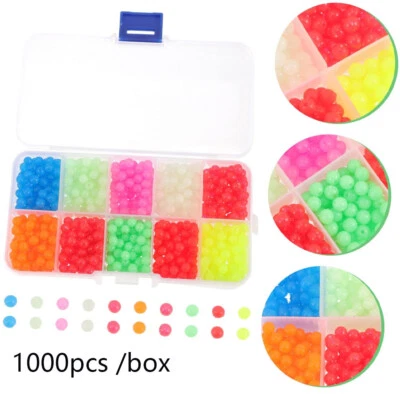 1000 piezas cuentas redondas de plástico aparejos de pesca señuelos herramienta accesorio pesca al aire libre Foto 1 de 4