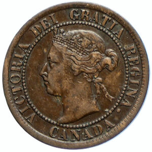 1894 CANADA British UK Queen VICTORIA Wreath Vintage Antique Cent Coin i100015