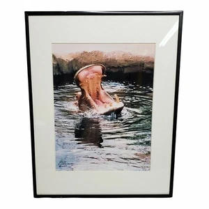 Edmund J. Kowalski gerahmter Druck ""One Nilpferd"" handsigniert 8"" x 10"" 8/200 Kunst - Bild 1 von 10