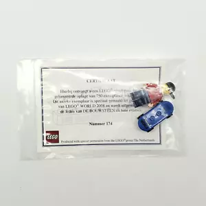 Lego World 2008 De Bouwsteen Minifigure 174 of 750 w/ COA Rare as SDCC NYCC - Picture 1 of 3