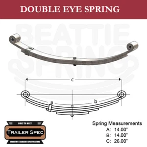 Trailer Leaf Spring Double Eye 14" x 14" / 26" Long / 1000lbs - Picture 1 of 1