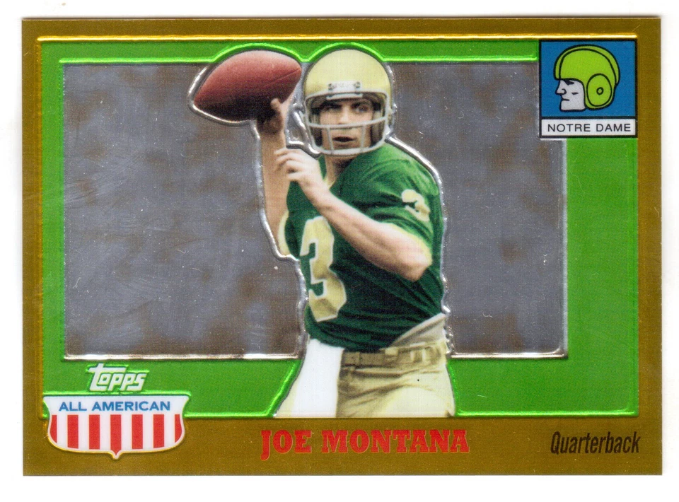 2005 TOPPS ALL-AMERICAN #8 JOE MONTANA GOLD CHROME #048/555 - Image 1 of 1
