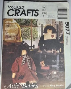 McCalls 5077 Attic Babies Pattern Dolls And Clothes VINTAGE Unused-C1 - Picture 1 of 3