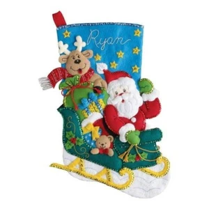 Bucilla 18 Zoll Weihnachtsstrumpf Filz Applikationsset, 86706 Weihnachtsmann Helfer - Bild 1 von 3