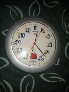 PEANUTS Snoopy Snoopy classic Wall clock Silver From Japan - Picture 1 of 7
