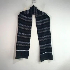 Tommy Hilfiger Striped Knit Scarf, Size OS - Grey/Black Men's - Picture 1 of 10