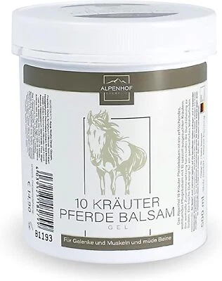 ALPENHOF 10 KRÄUTER PFERDEBALSAM 500ml Pferdesalbe Sport Körpercreme Balsam Creme Gel 99