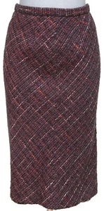 DOLCE & GABBANA Skirt Tweed Knee Length Multicolor Leopard Print Sz 42 - Picture 1 of 8