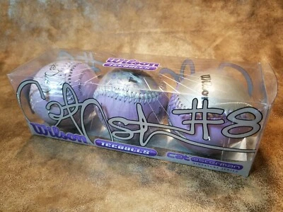 Wilson Teeballs Cat Osterman #8 Purple and Silver Baseballs - Image 1 of 4