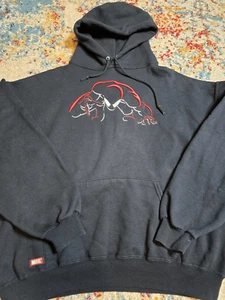 Vintage Y2k Universal Studios Embroidered Spider-Man Black XL Hoodie Sweatshirt - Picture 1 of 7