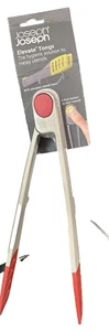 Joseph Joseph Elevate Tongs, Grey/Red, 12" - Picture 1 of 3