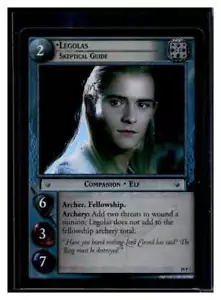 LOTR Il Signore degli Anelli TCG CCG Età Fine 19P7 Legolas, Foglio Guida Scettico (Qtà) - Foto 1 di 2