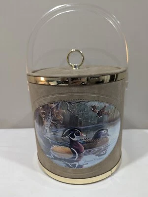 Cubo de hielo con mango Lucite de Norman R. Wamer Mallard Ducks imitación - gamuza marrón 8" Foto 1 de 4