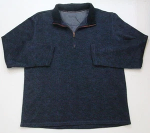 Weatherproof Blue Long Sleeve 1/4 Zip Polyester Collared Sweatshirt Large T34 - Picture 1 of 5