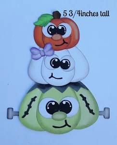 TRIO PUMPKIN STACK Halloween pezzo di carta prefabbricato 3D fustellato da Rhonda - Foto 1 di 1