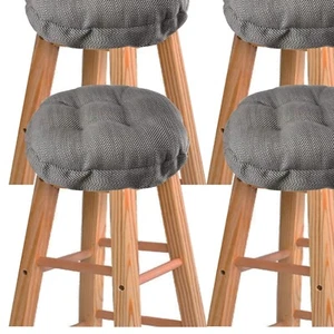 Gray Padded Bar Stool Covers - 4-Pack with Elastic Bands & Anti-Slip Bottom - Picture 1 of 9